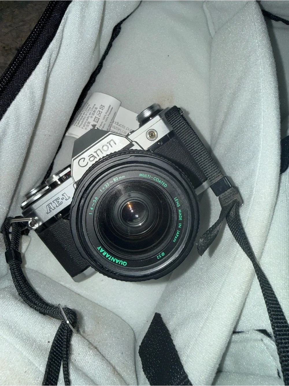 Canon AE-1 35mm Film Camera in Black and Silver with 50mm Lens